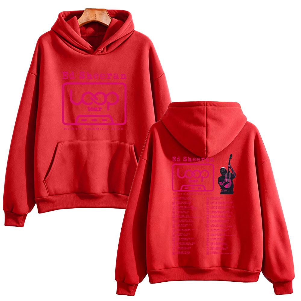 Ed Sheeran 2026 North America Tour Hoodies 2026 Loop Concert New Date Graphic Print Sweatshirt Unisex Long Sleeve Loose Pullover