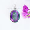 Big Mystic Topaz Pendant - 925 Sterling Silver Pendant - Oval Topaz Pendant - Gift for Wife- Engagement Pendant - Handmade Pendant