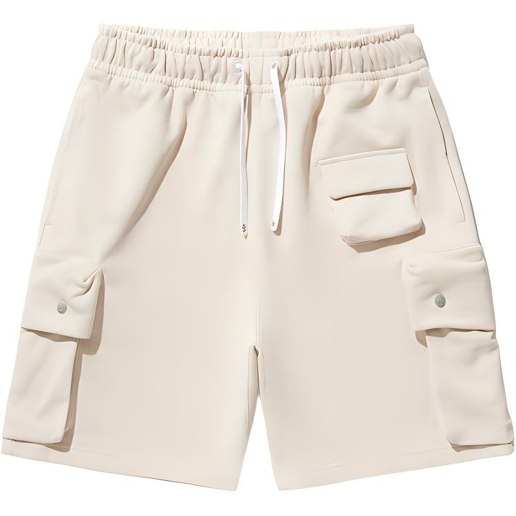 

Li-Ning Простые однотонные эластичные повседневные шорты на шнуровке Мужские шорты Овсяно-серый AKSU155-1 S