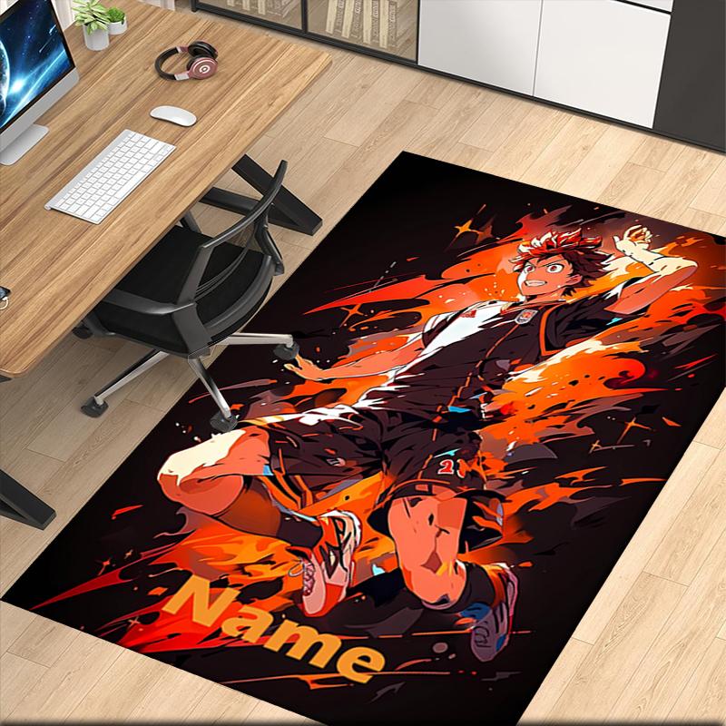 Custom Name Haikyu Printed Carpet, for Office Chair Living Room Bedroom Kitchen Room Decor Gifts.