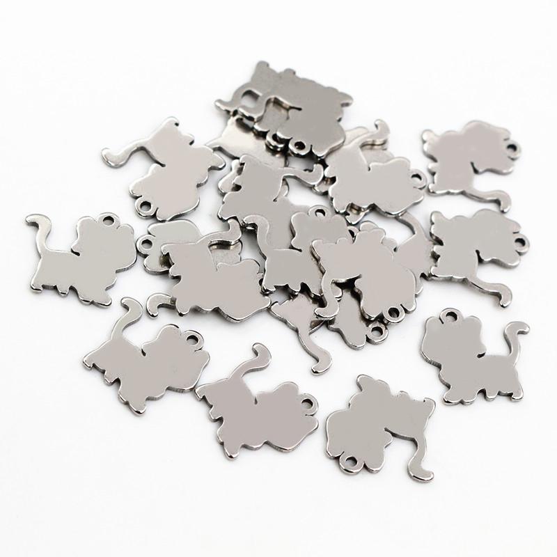 30pcs/lot No Fade 316 Stainless Steel Star Heart Fish Cat Charms Pendant for DIY Necklace Bracelet Craft Jewelry Making Findings