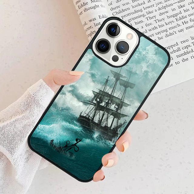 Sailing Pirate Ship Phone Case For iPhone 17 Air 15 16 Cover  11 13 14 Pro Max 12 Plus Max Fundas