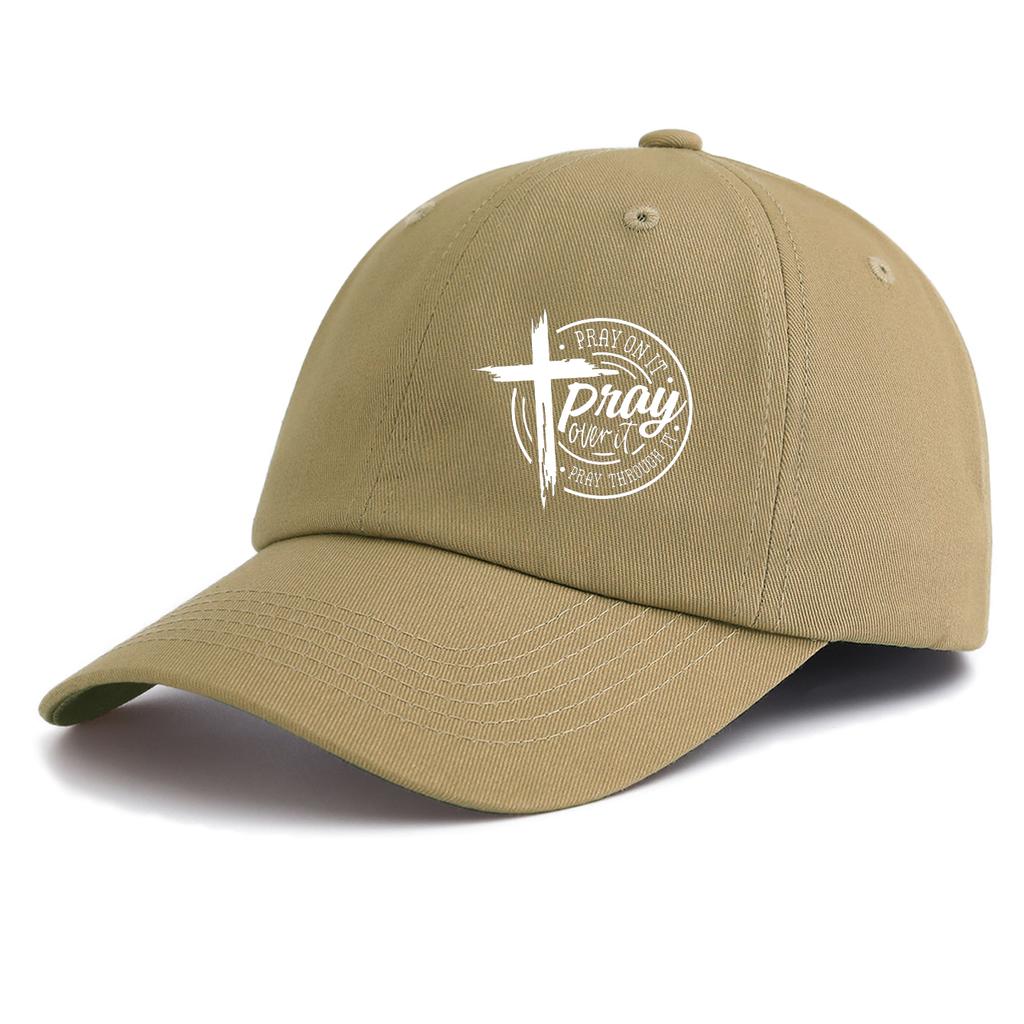 1pc PRAY Print Baseball Cap for Adults,Minimalist Retro Style Casual Soft Adjustable Dad Hat,Perfect As Gift