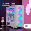 Boîtier Gaming ATX - Mars Gaming - MC-AIR - 4 Ventilateurs FRGB 120mm - Panneau Avant Mesh - Verre Trempé Blanc