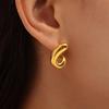 European-American Design Spiral Stud Earrings: Minimalist Stainless Steel Bestsellers for Autumn & Winter