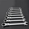 1PCS Ratchet Spanner Flexible Head Ratchet Metric Spanner Open End and Ring Wrenches