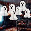 2 Stück Halloween Hängende Waben Weißer Geist 3D Papierlaterne Ornament für Halloween Party Haus Innen Außen Hof Dekoration