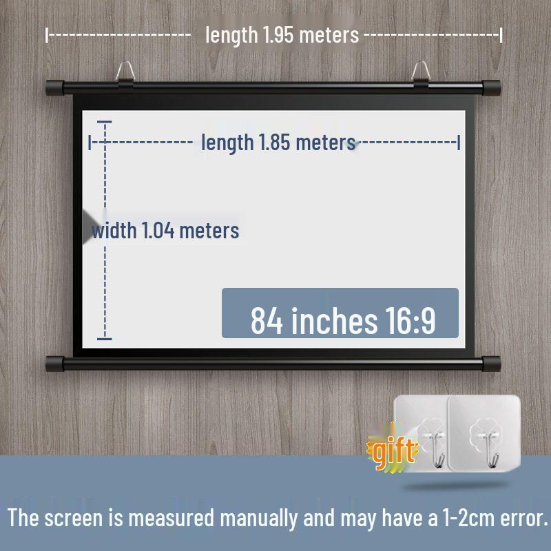Home Floor-Standing Outdoor Projector Screen with Adjustable Bracket Pole