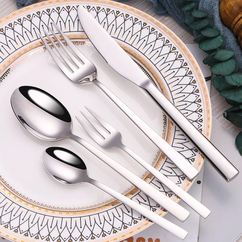 

Silverware Cutlery Set Knife Fork Coffee Spoon Gold Tableware Set 304 Stainless Steel Western Kitchen Dinner Home Flatware Set