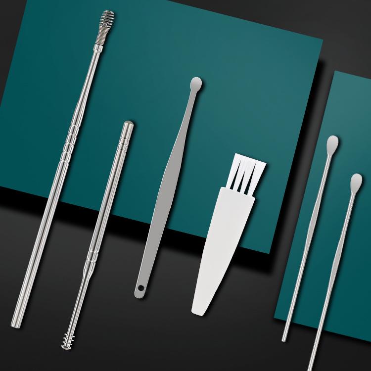 6-teiliges tragbares Spiral-Ohrreinigungs-Werkzeugset