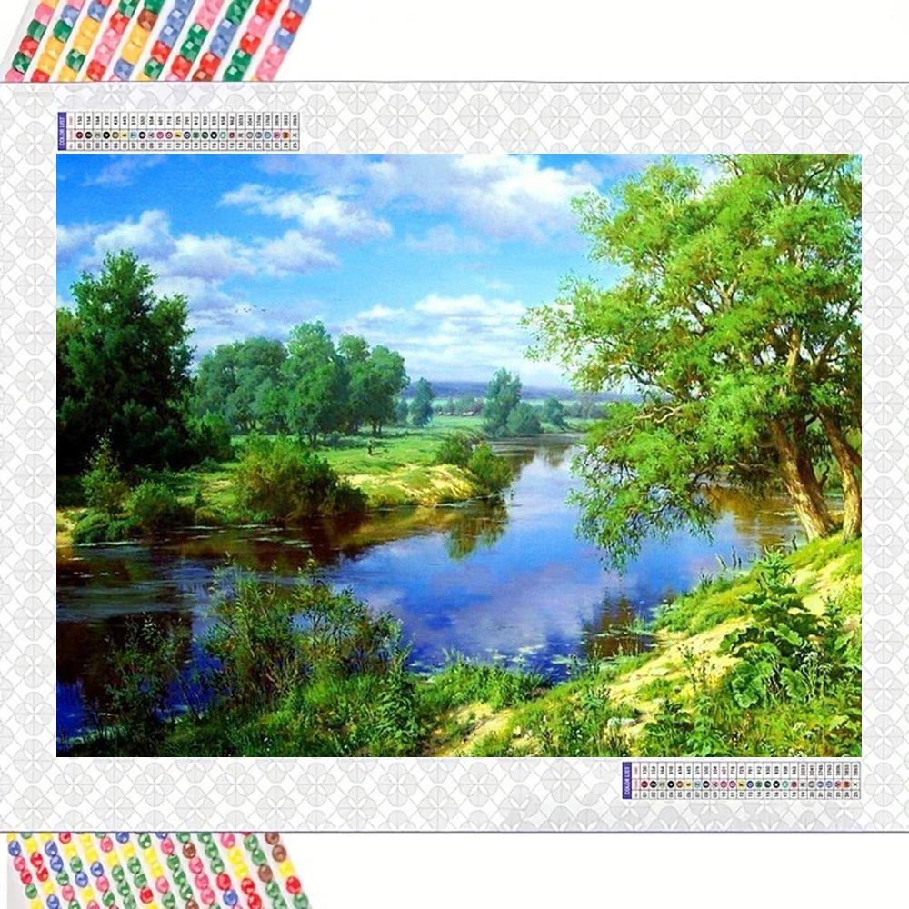 

DIY 5D алмазная живопись Пейзаж Закат Набор для вышивки крестом Полный дрель Вышивка Пейзаж Мозаика Художественная картина Декор из страз