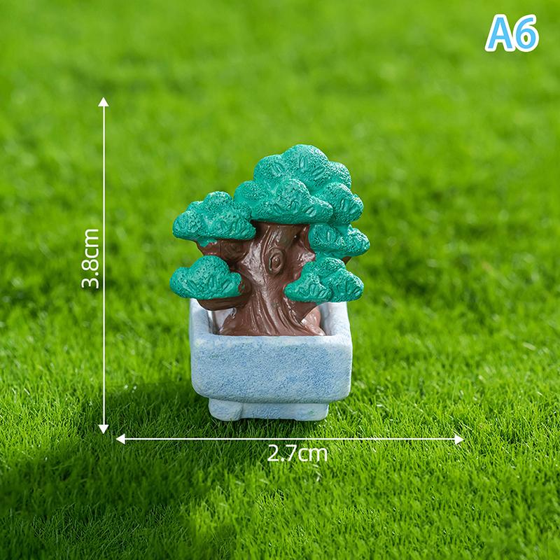 Figurines Miniatures Cute Small Tree Potted Micro Landscape Ornaments For Home Decorations Office Desk Accessories