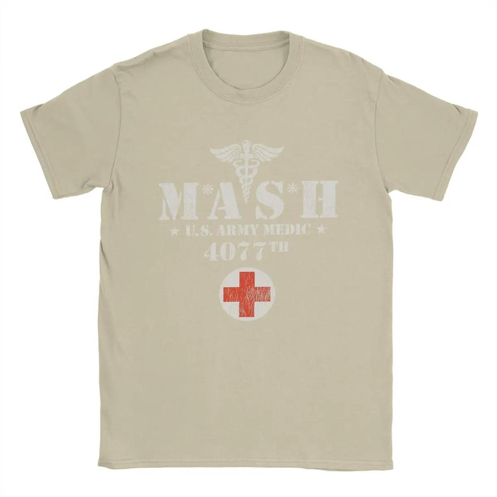 Novelty Mash 4077 TV Show T-Shirts Round Neck Pure Cotton T Shirt Short Sleeve Tee Shirt Gift Idea Clothing