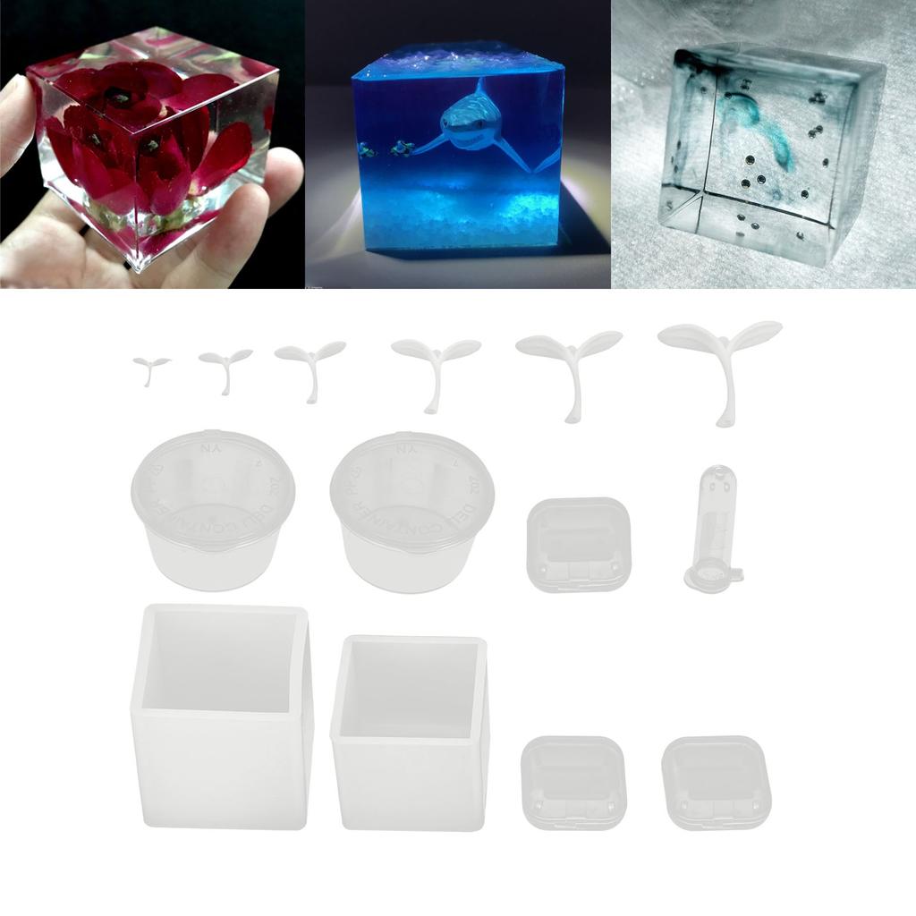 Silicone Mold Kit Casting Reusable DIY Craft Mould 2 Leaved Grass Making Tool Accessories