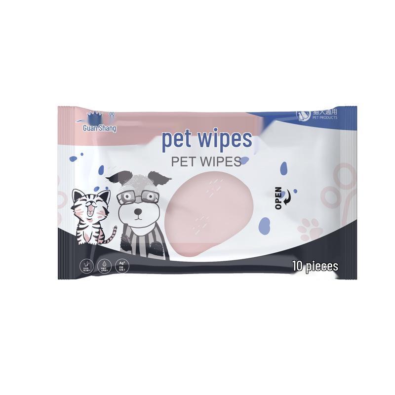 Pet Wipes for Dogs & Cats - No-Rinse, Tear Stain & Paw Cleaning, 80 Count Large Pack Pet Cleaning Wipes