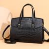 Crocodile pattern women's retro handbag large capacity multi-compartment commuter tote bag women's shoulder messenger bag