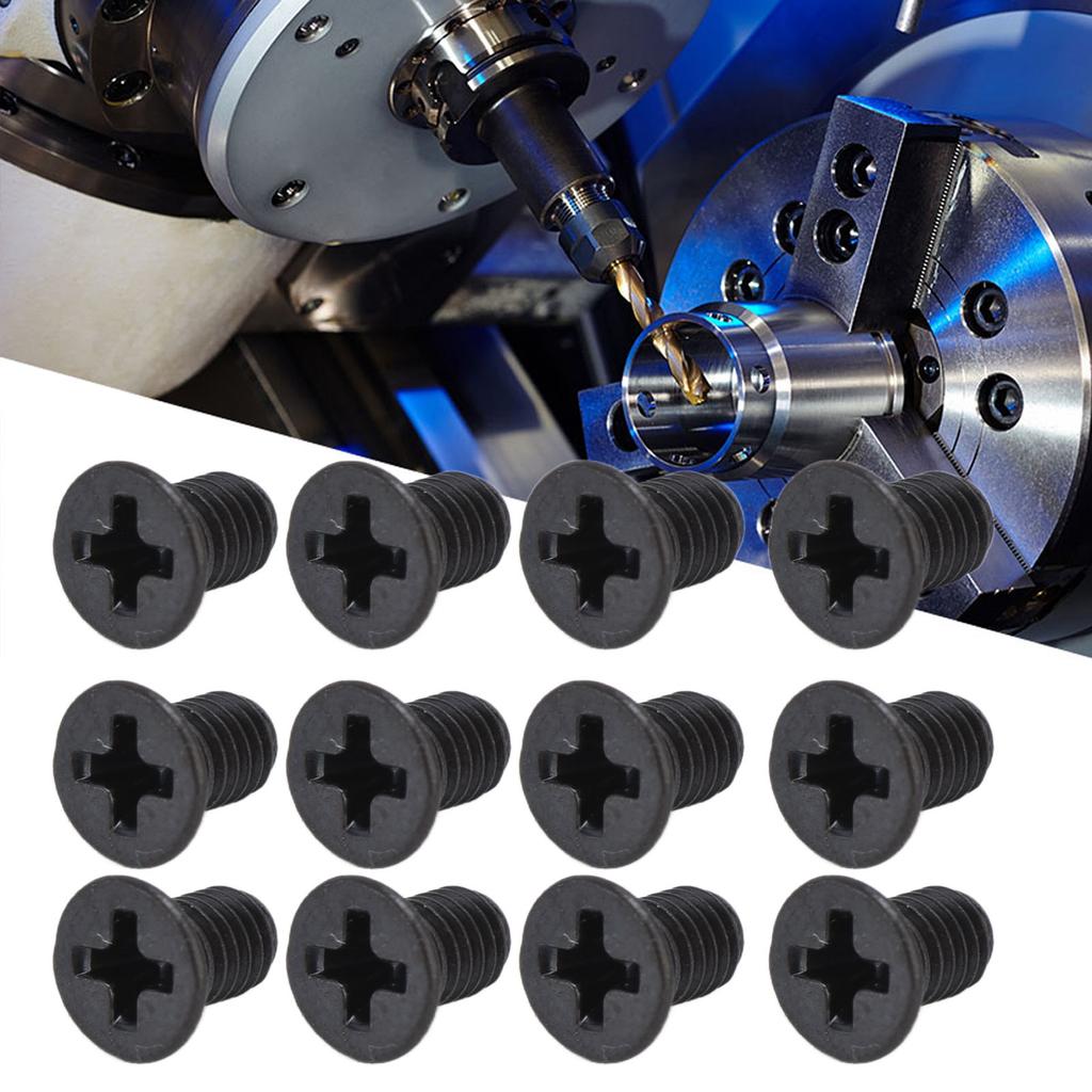 50Pcs Countersunk Cross Screws DIN 965 Black Galvanized Machine Screw Assortment KitM3x5