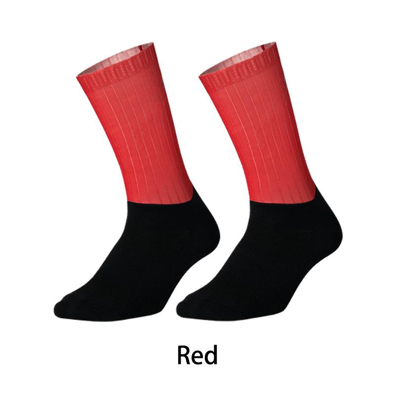 Cycling Socks Aero Anti Slip Silicone Sports Bike Socks Men Breathable Mesh Running Racing Bicycle Socks MTB Calcetines Ciclismo