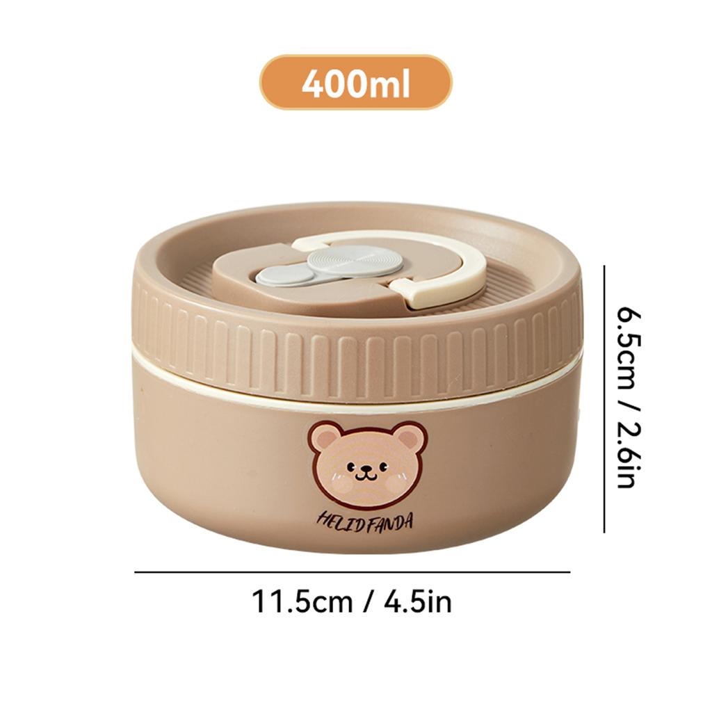 WORTHBUY Cute 304 Stainless Steel Thermal Bento Box With Handle Leak Proof Lunch Box Microwave Food Container For Students Adult