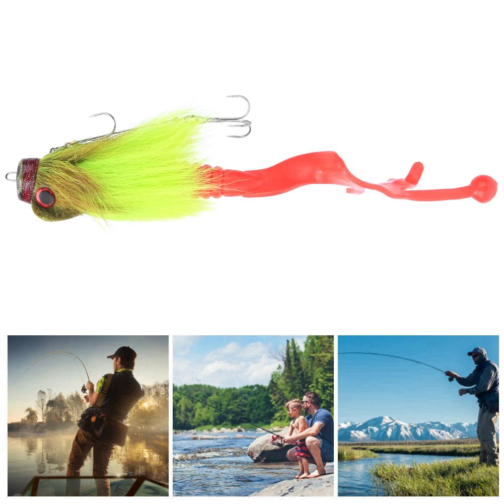 Simulation Mouse Shape Resin Fishing Lure Soft Bait Tackle with Dual Treble Hookgreen