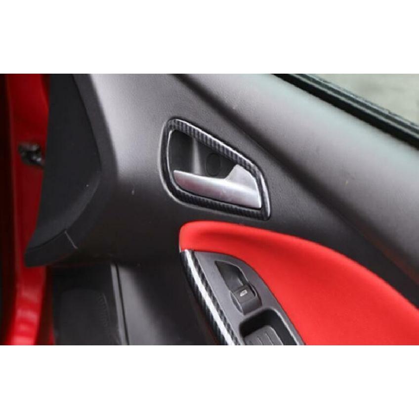 For Ford Focus ST RS 2012-2014 Carbon Fiber Inner Door Handle Lock Frame Trim