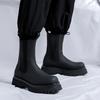 Herrenmode hohe Chelsea-Stiefel schwarz trendig echtes Leder Schuhe Cowboy Plateau-Stiefel gutaussehend lang Motorrad Botas Masculinas