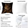 Renaissance Royal Cat Funny Pillow Case Anti-Dustmite Pillowcase Invisible Zipper Silky Short Plush Sofa Cushion Cover