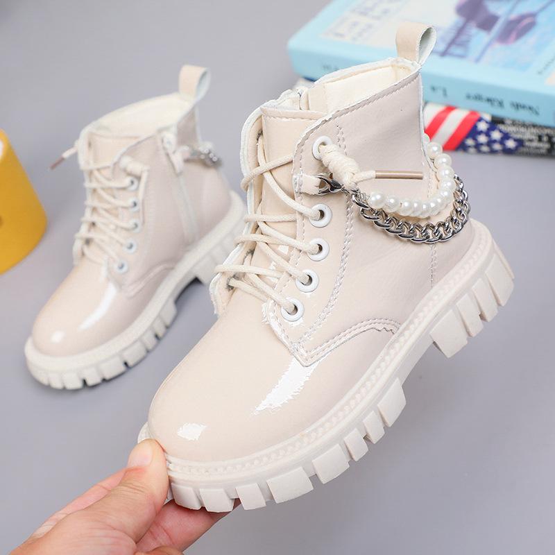 Girls Boots Winter, Kids Martin Boots Little Girls Baby Leather Boots