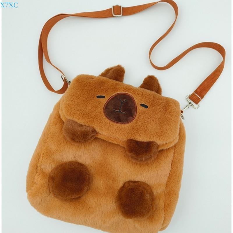 X7XC Capybaras Shoulder Bag for Kids Girls Women Small Backpacks Lovely Plush Dolls Crossbody Bag Animal Messengers Bag CN
