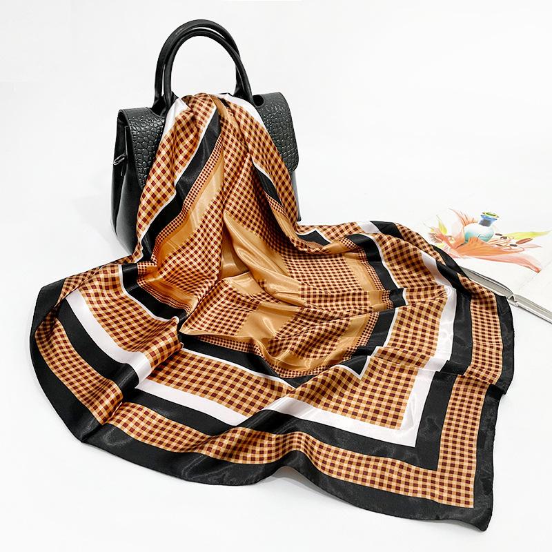 

Высококачественные роскошные шелковые шарфы, повязка на голову, шарфы, шейный шарф для женщин, шелковый шарф с цепочкой, женская декоративная шаль 90*90cm