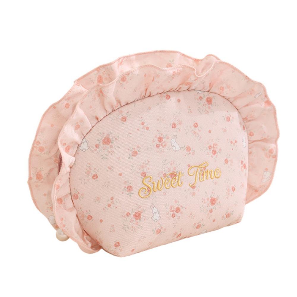 Shell Shape Toiletry Pouch Ruffle Travel Pouch Multipurpose Cosmetic Bag Daily Use