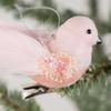 1PC Simulated Foam Feather Bird Christmas Decoration Pink Christmas Tree Pendant 3D Fake Craft Birds Christmas Decoration