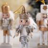 5Pcs/Set Glitter Nutcracker Puppet Ornament Wood Christmas Tree Decoration  Kid Gift