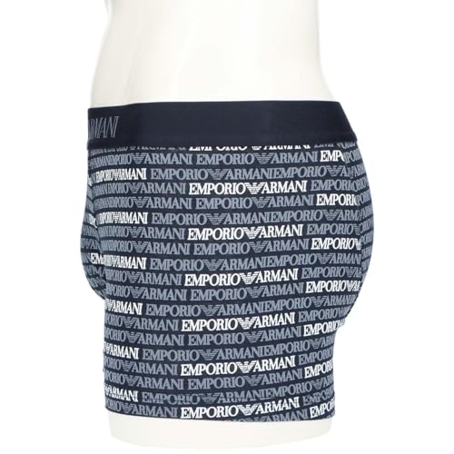 Emporio Armani Classic Pattern Mix Boxer Shorts, Men's, Sizes S/M/L, Front Closure, EU Sizes, 54059942, Iron Blue, 67.
