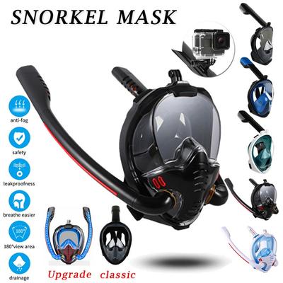 New New Version Upgrade Double TubeFoldable Anti Fog Fully Dry Diving Mask Swimming Detachable Dry Snorkeling Full Face Mask Set Scuba Diving Mask