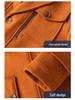 European Men's Wool Coat, Double Collar, Vertical Zipper.