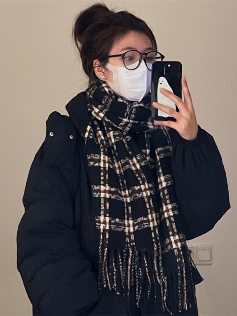 Korean imitation cashmere plaid scarf winter women's new atmosphere couple versatile warm scarf shawl winter