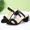 New Women Sandals Chunky Heels Slides Summer Sandal Elegant  Shoes Women Slipper Big Size 34-42 Summer Sandal Women