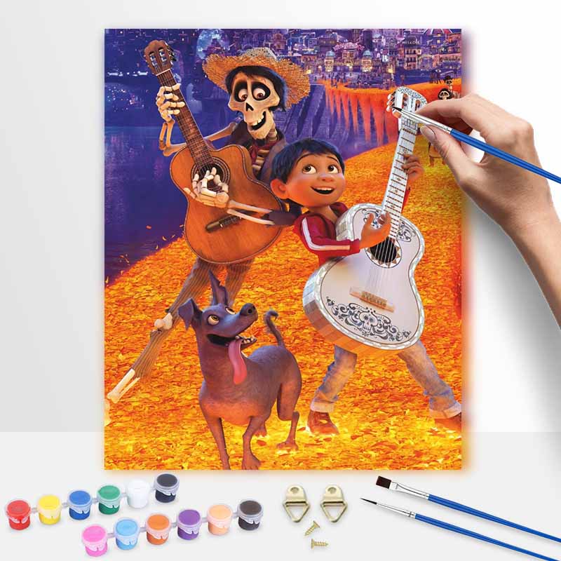 Disney Coco Oil Painting Kit Digital Painting Art Handmade Diy Home Room Decorations