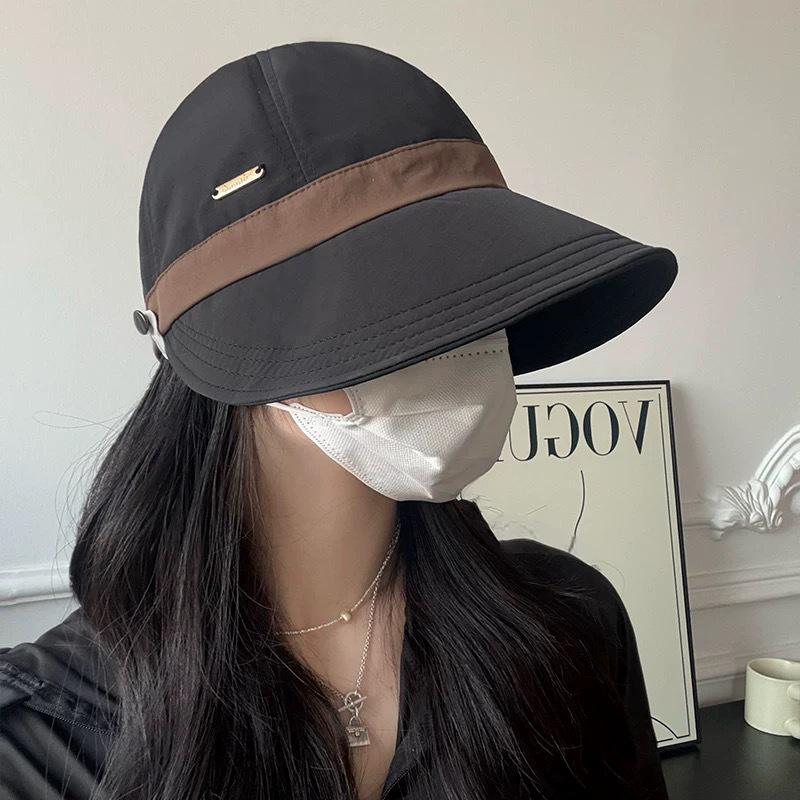 Women's Quick-Dry Duckbill Sun Hat with UV Protection, Wide Brim, and Removable Mask