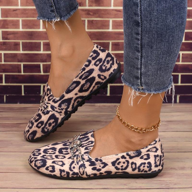 Autumn Large Size Single Shoes Women's New Flying Woven Shallow Mouth Chain One Pedal Outer Wear Casual Flat Shoes
