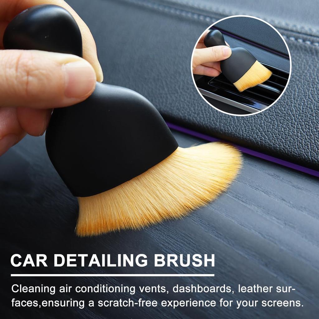 3 Pack Car Interior Detail Dust Brush, Microfiber Duster Brush, Feather Duster, Car Interior Detailing Brush, Cleaning Duster for Car Interior, Air