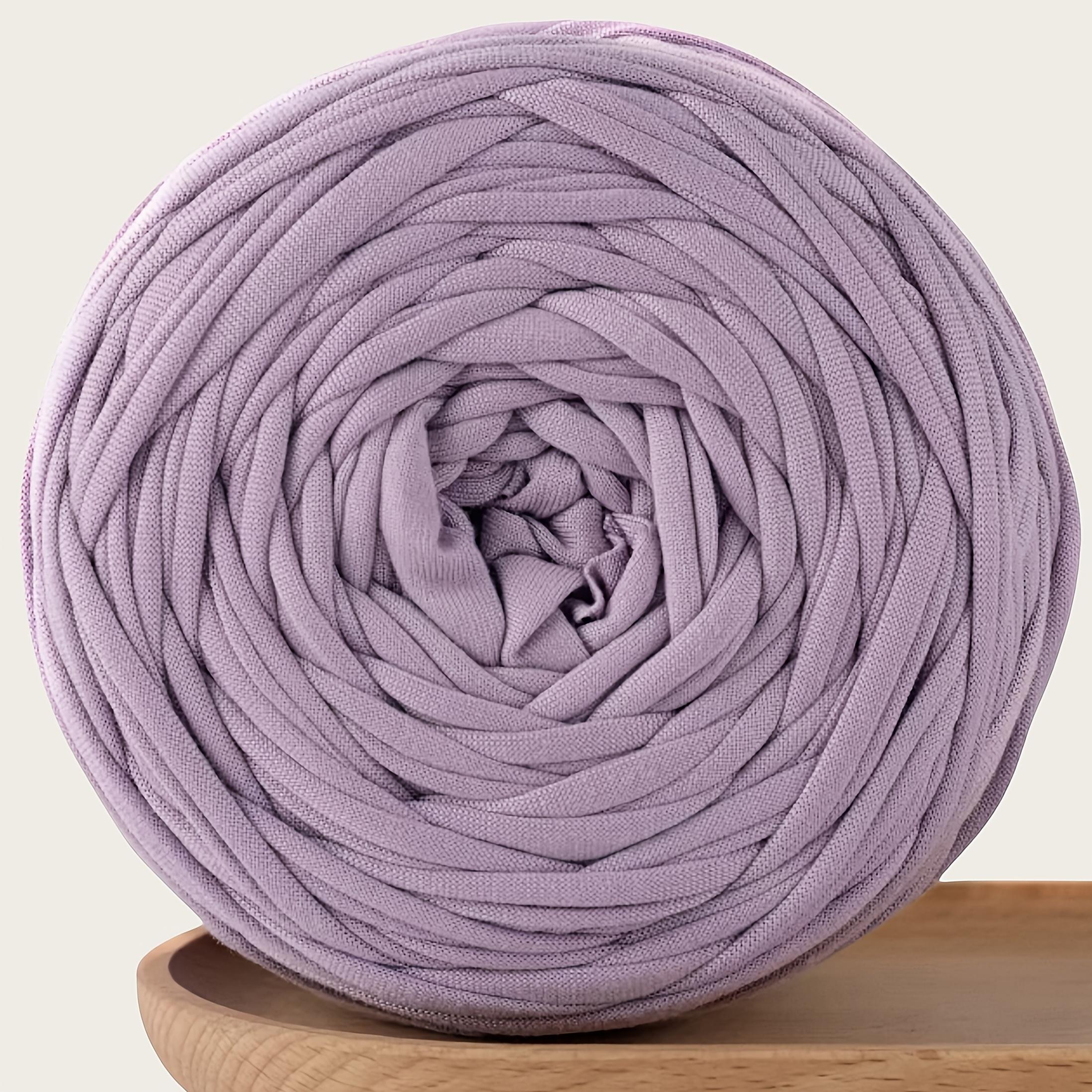 

1Roll 300g Large Ball Elastic Flat Ribbon Yarn Medium Thick Yarn for DIY Knitting Bags Storage Baskets Carpet,Friendly Soft Yarn фиолетовый