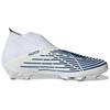 Adidas Predator Edge+ Round Toe Slip-On AG (Rubber Short Studs) Durable Soccer Shoes Men Soccer Shoes White Blue GZ4647