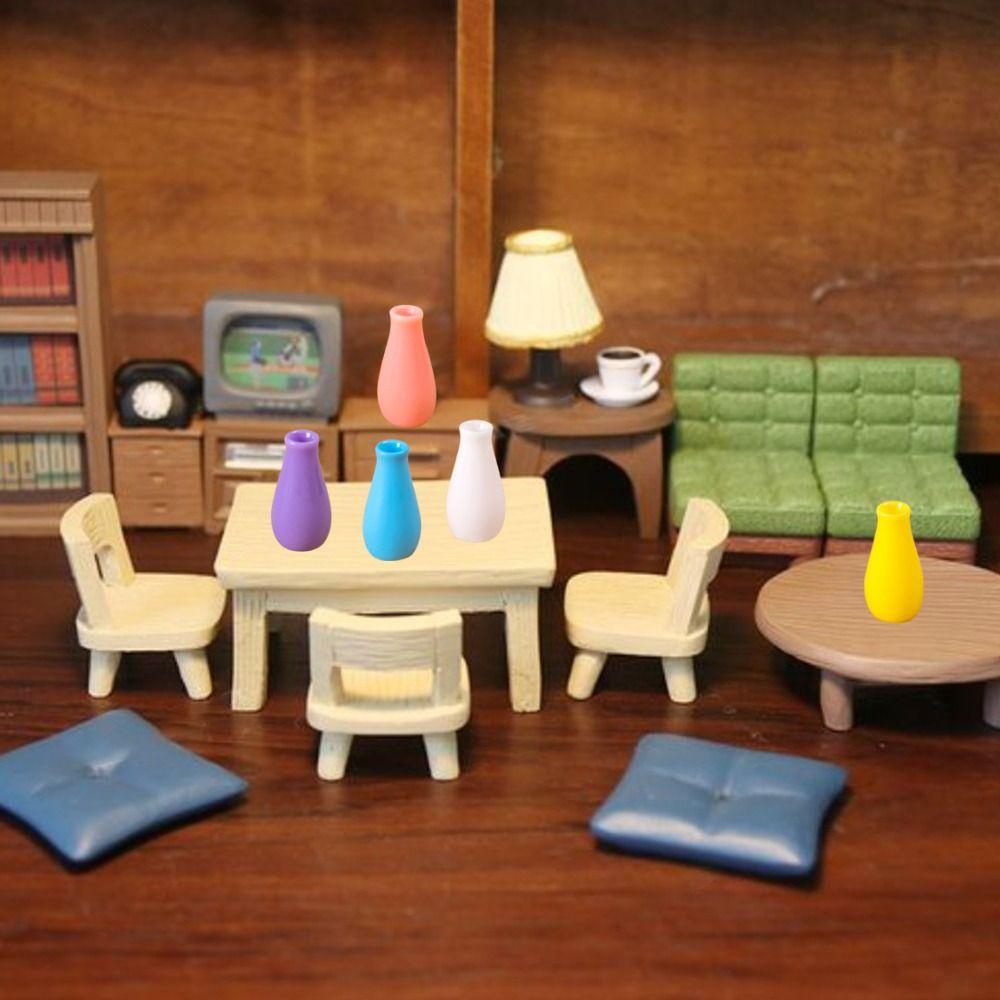 Simulation Color Doll House Vase DIY Miniature Figurines Creative Small Vase