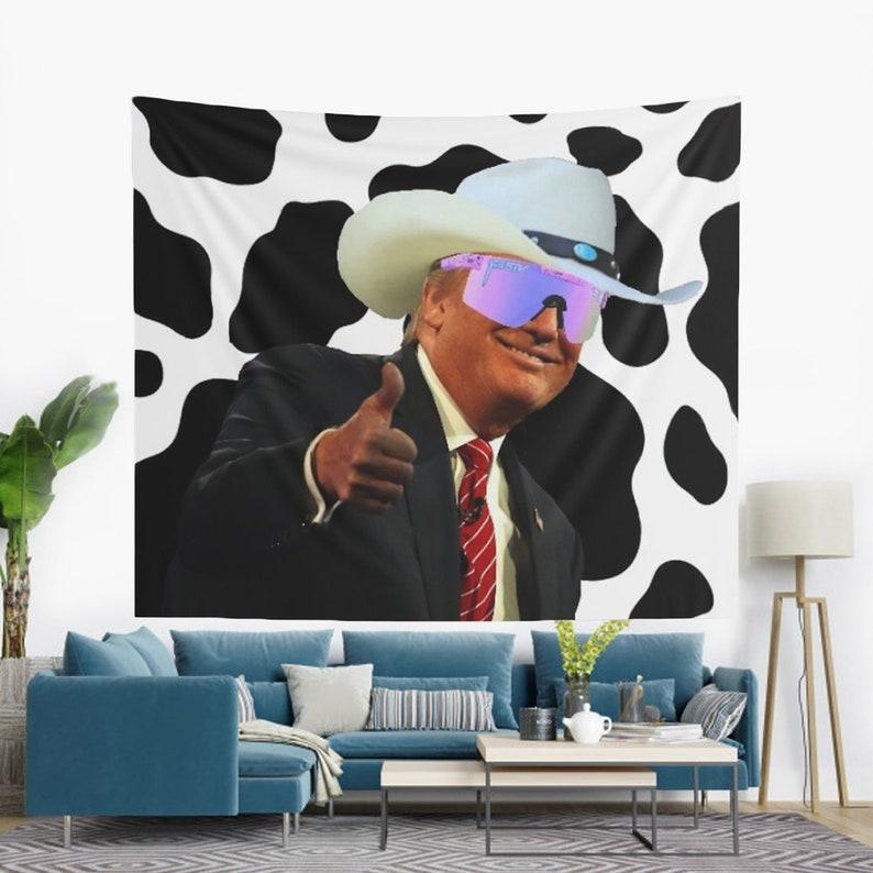 Trump cowboy hat tapestry 75x100 чёрный