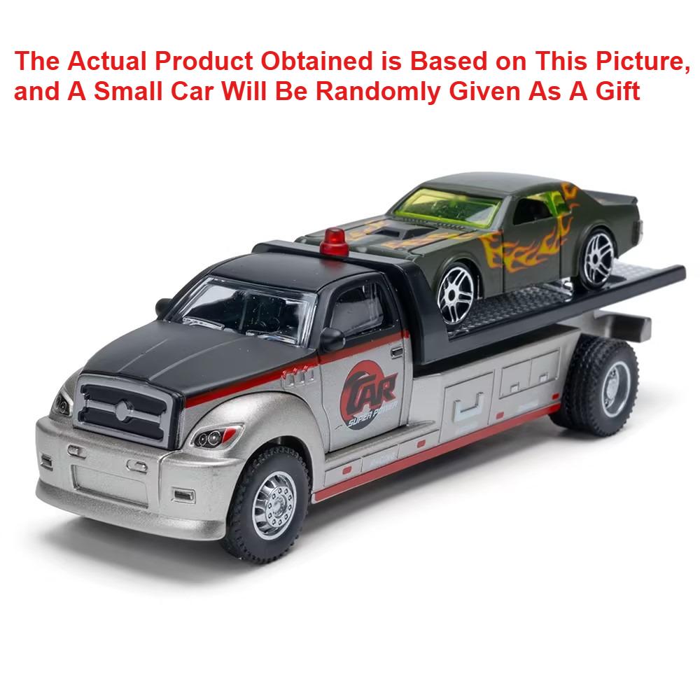 1: 64 Container Trailer Speelgoed Legering Modellen Auto's Deuren Geopend Terugtrekken Miniatuur Flatbed Transportvoertuigen Jongens Festival Cadeaus