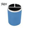 Pen Holder, Cylindrical Design Pencil Holder with Silver Edge Decoration, 3-Compartment Desktop Organizer for Pens Paper Clips Makeup Brushes