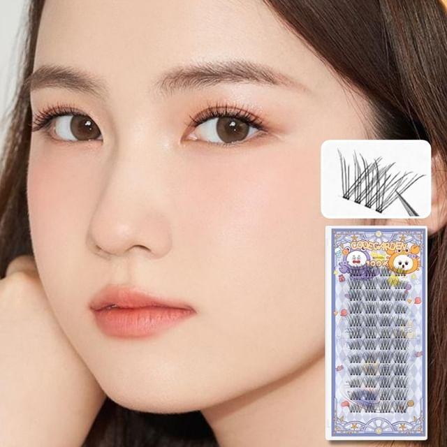 Mogugu - Натуральные накладные ресницы-пучки с перекрещиванием Black - One Size