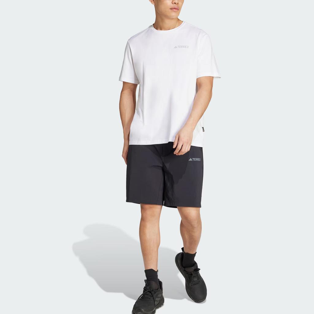 Adidas Terrex Ss25 Polygiene Graphic Outdoor Sports Crew Neck T-Shirt Men Tops White JI8327